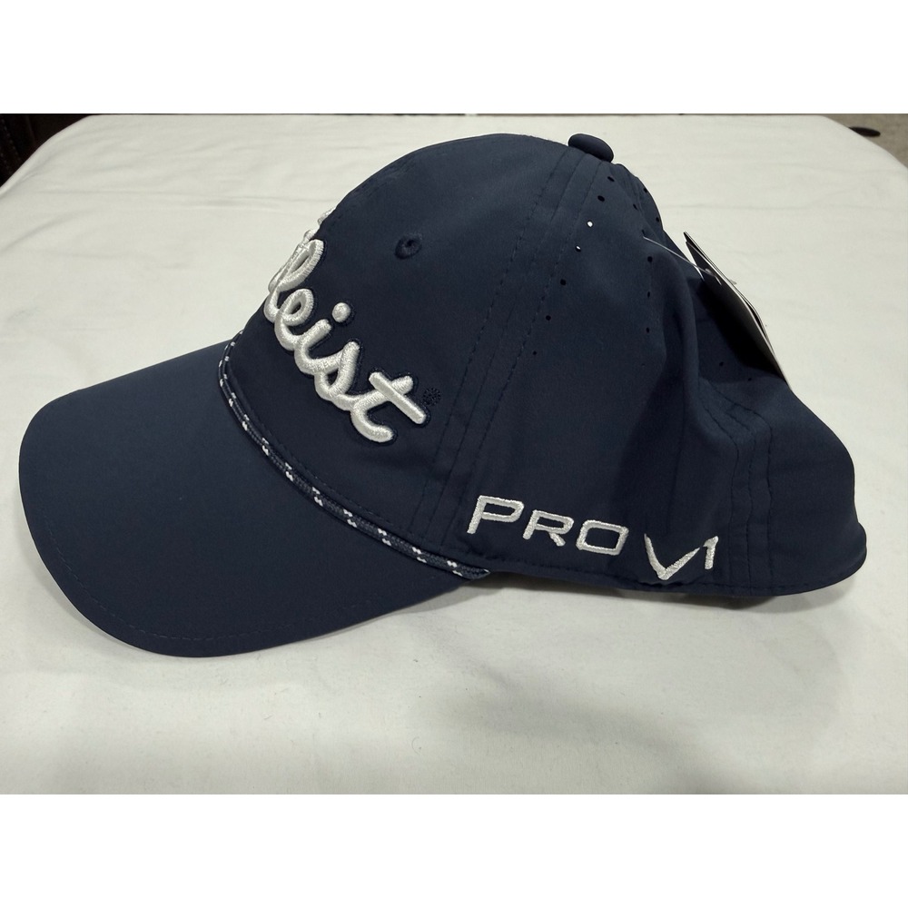 Titleist Tour Breezer Adjustable Golf Hat Navy Blue Pro V1 FootJoy Rope NEW